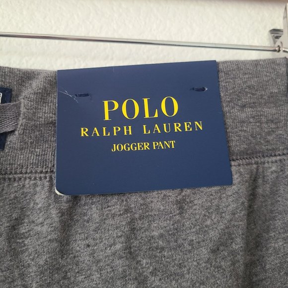 Polo Ralph Lauren Logo Joggers Sleep Pants Size M Gray 100% Cotton - Picture 4 of 7